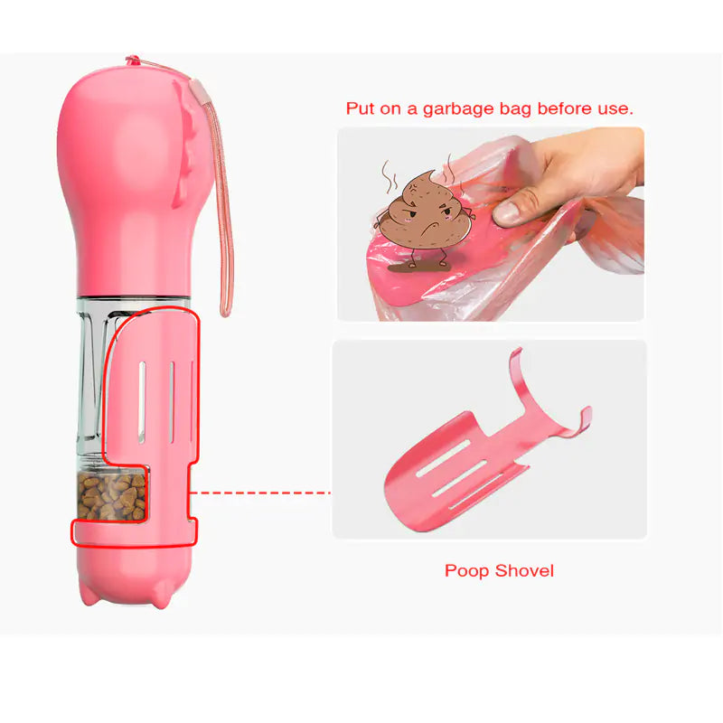 Portable Pet Feeder & Water Bottle Combo