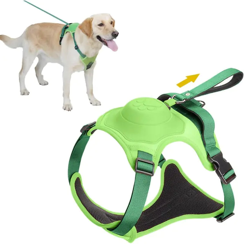 Dog Harness Retractable Leash Combo