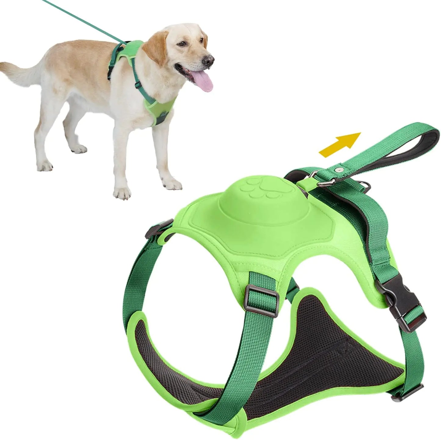 Dog Harness Retractable Leash Combo